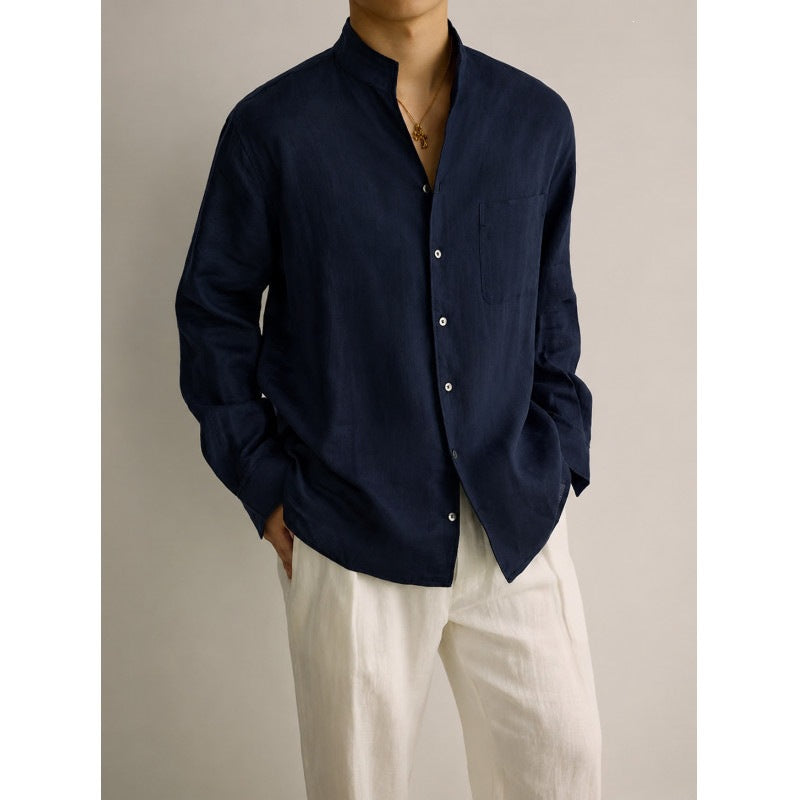 Chemise à manches longues de style rétro homme