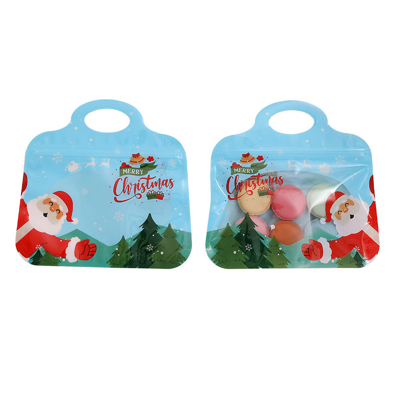 Caricature Noël Self-scelling Transparent Cute Santa Claus Snack Sac