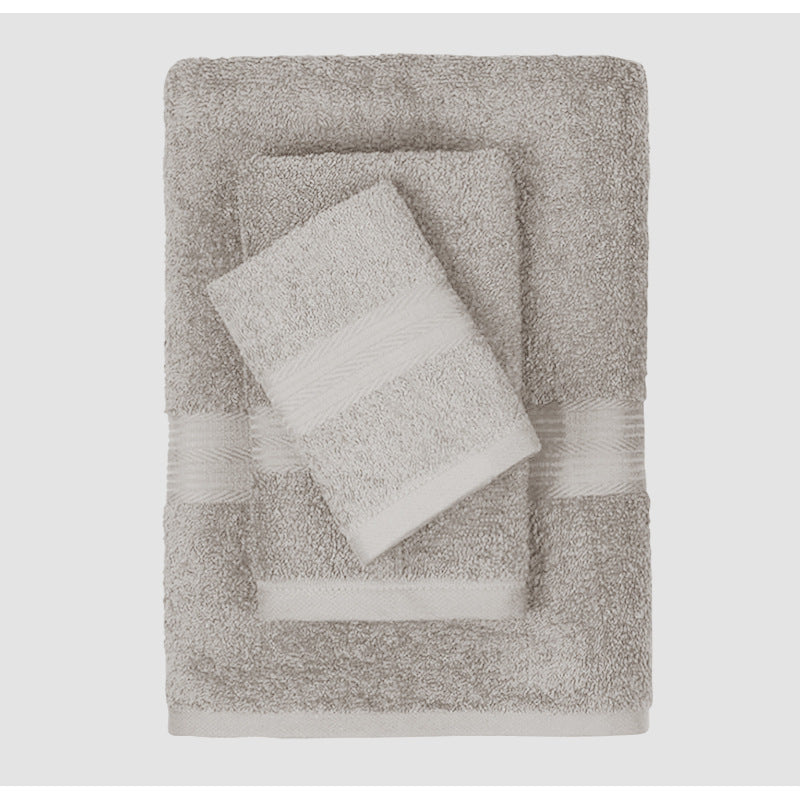 Ensemble de 3 serviettes en coton pur à couleur solide et absorbante