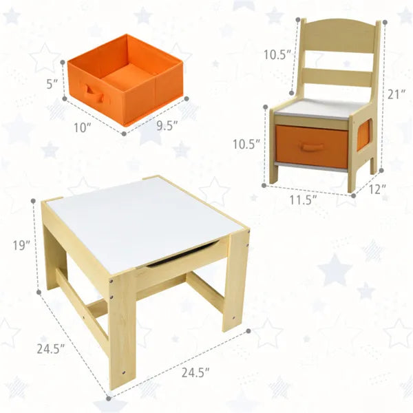 Table d'activités et chaises pour enfants 2-en-1