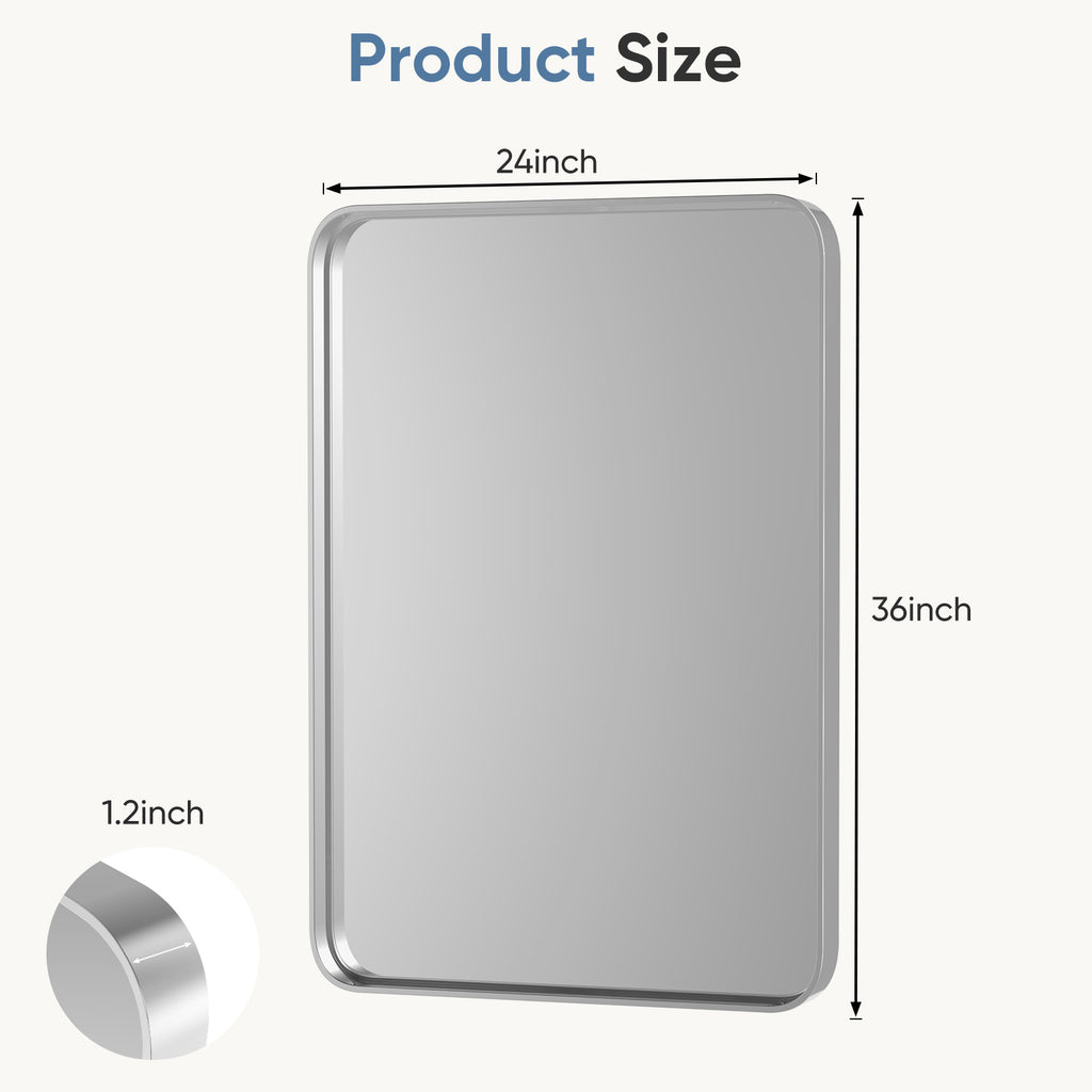 Miroir mural avec cadre en métal rectangulaire