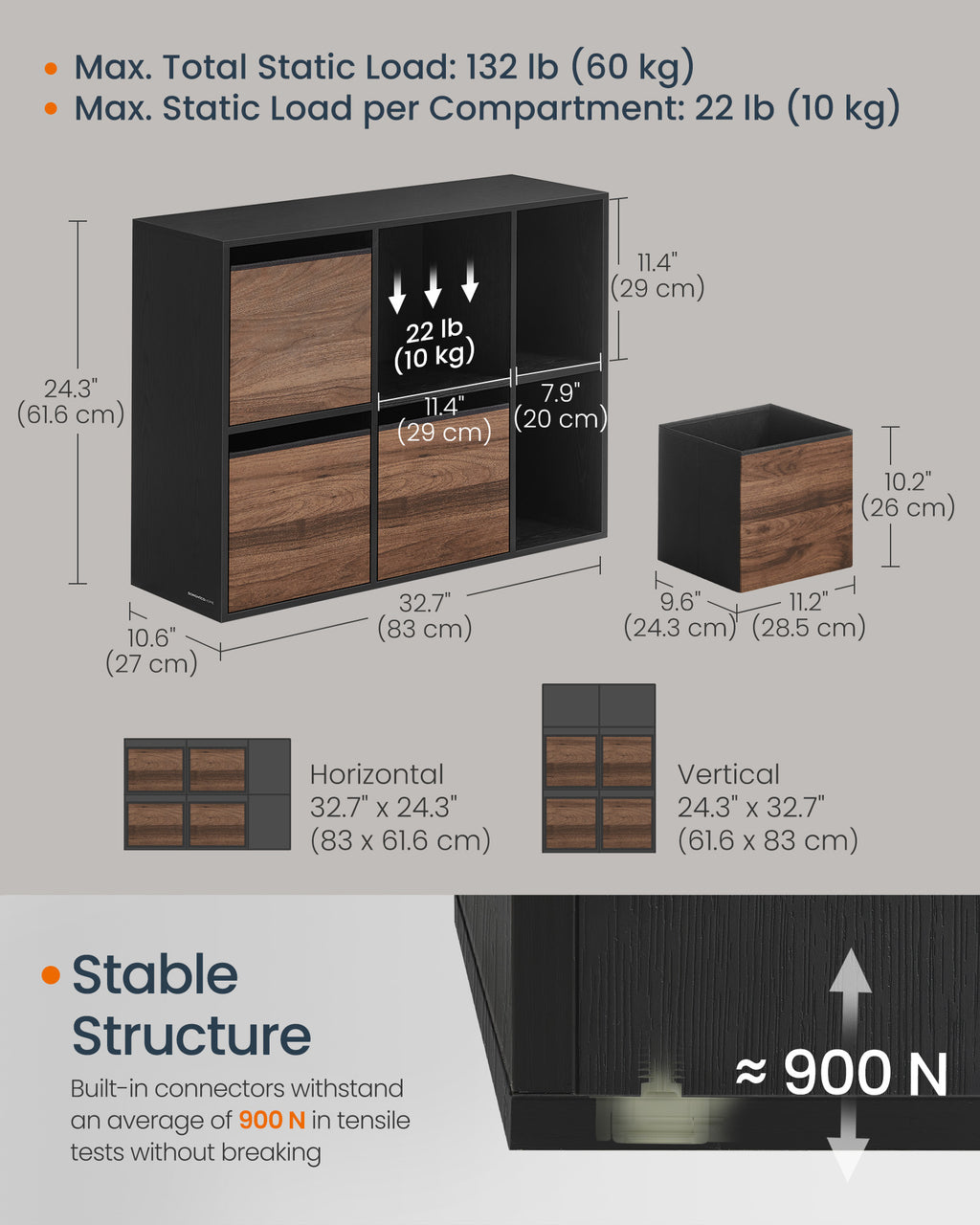 SONGMICS HOME Snapsemble Bookshelf