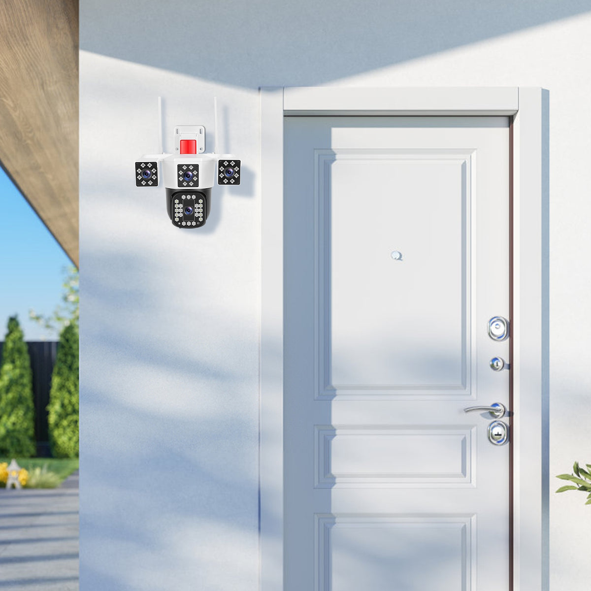 1080P HD 4-Lens Security Camera 360 Degree View WiFi Pan & Tilt Surveillance Camera With F