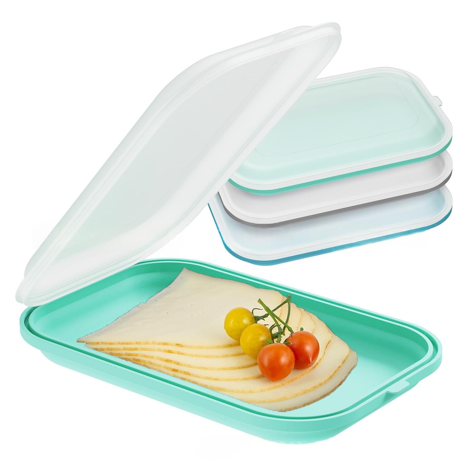 Boîte à déjeuner en silicone avec couvercle pour fromage et saucisson