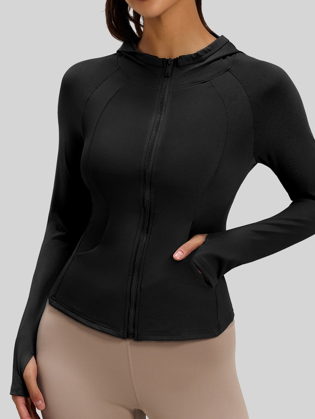Juyitang printemps femmes à capuche Fitness femmes sport veste de yoga avec pocke