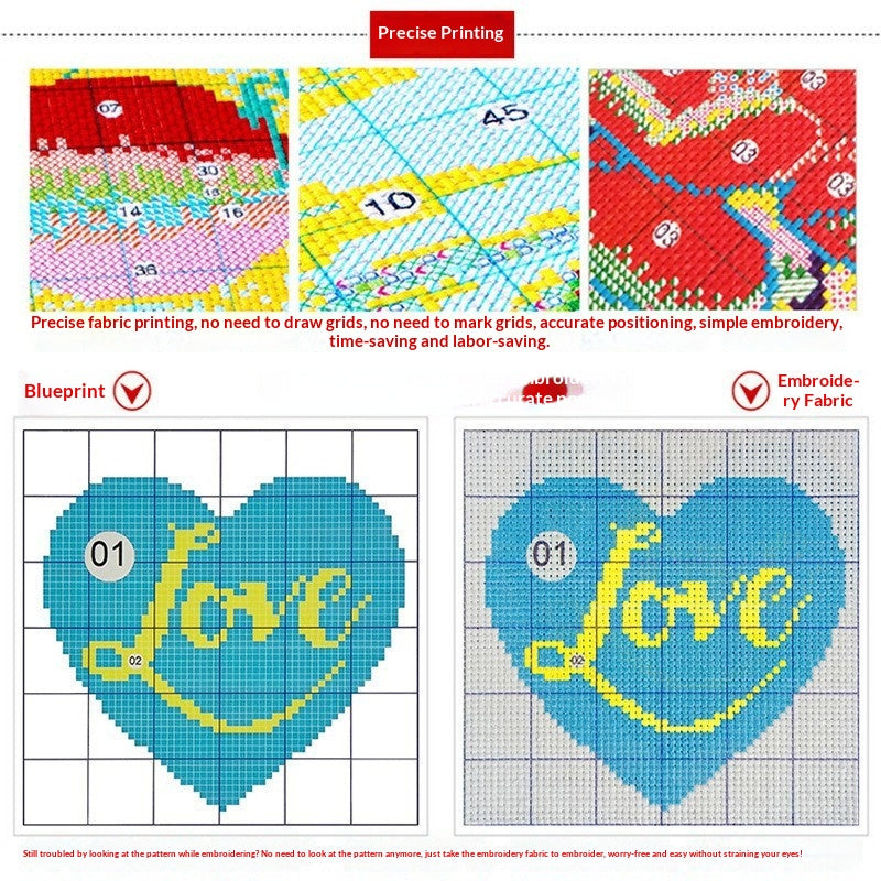 Imprimé Seaside Landscape Easy Pattern Kit Cross-Stitch pour débutants