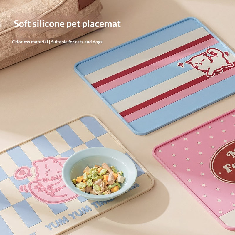 Pet Placemat Silicone Mat Non-dérapant Imperméable résistant aux taches