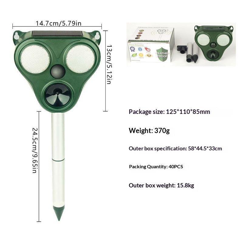 Repelleur de chien ultrasonique Rechargeur Voix Solar Bird Repeller