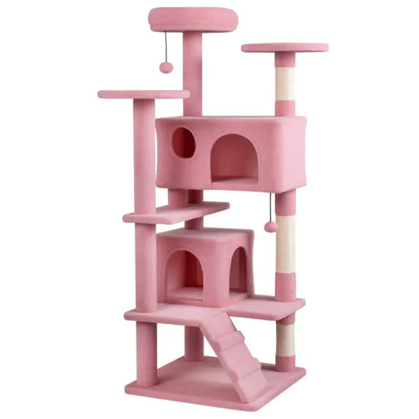 Tour d'arbre de chat de 52" avec perches et condos