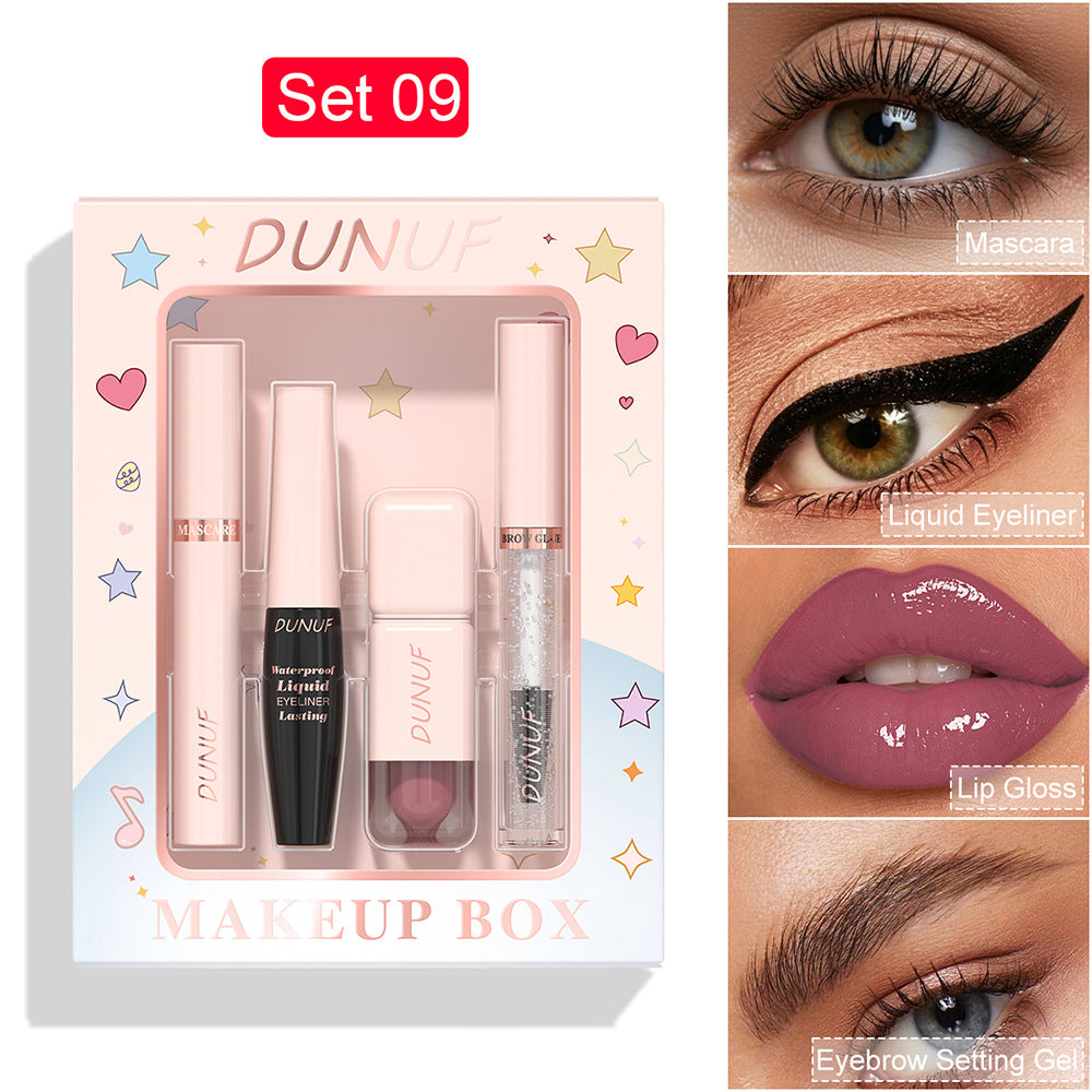 Mascara Eyeliner liquide Lip Gloss Makeup Set