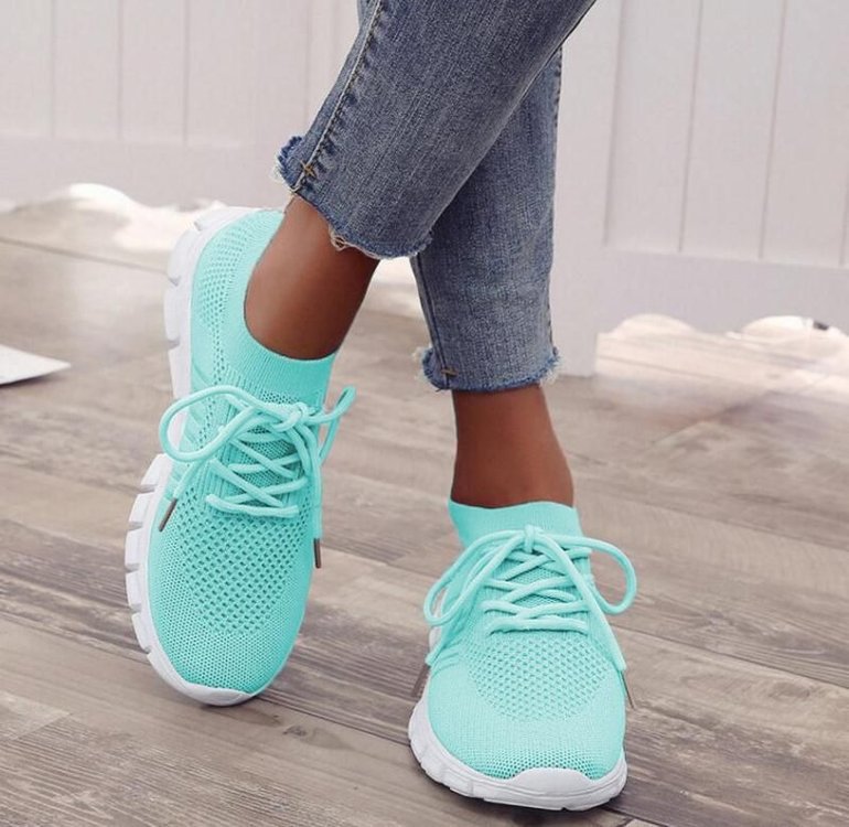 Femmes Respirant Sneaker High-cut Lace-up Platform Chaussures Casual
