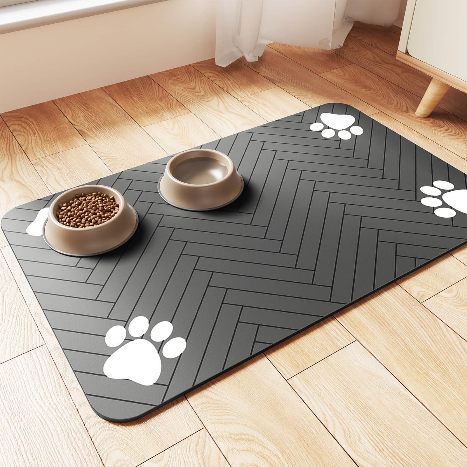 Nourriture pour animaux de compagnie Mat-Absorbent Pet Placemat pour la nourriture et le bol d'eau