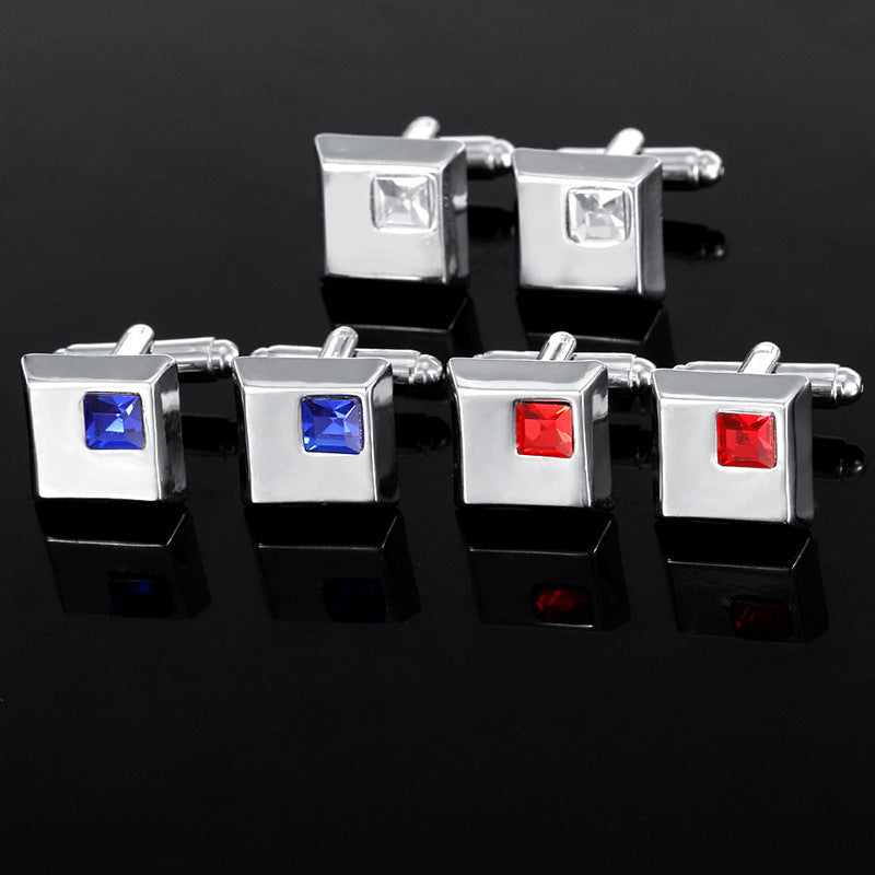 Alliage Spot Drill Mode Men's Square Cufflinks