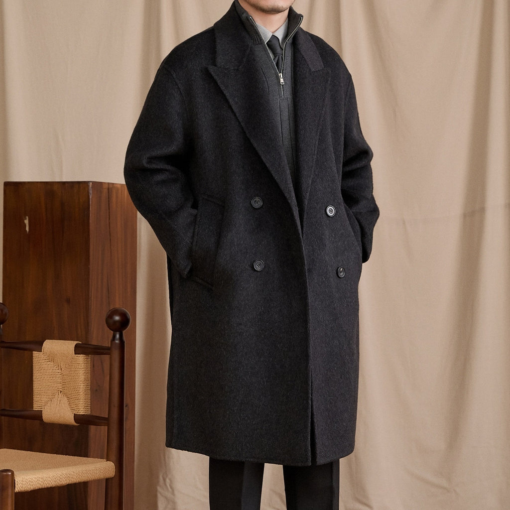 Manteau de longueur moyenne en laine en vrac