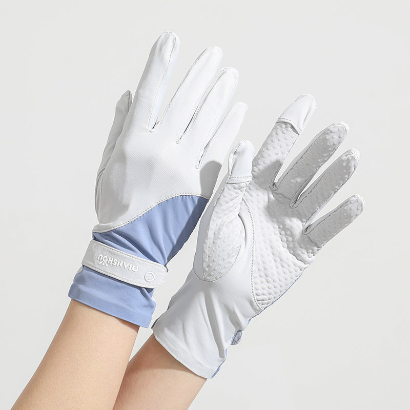 Pare-soleil pour les femmes d'été Ice-Felt à deux doigts coupés Gants minces protecteurs UV