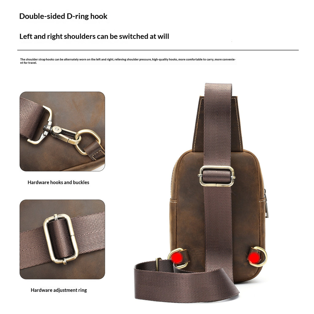 Sac de poitrine vertical pour hommes rétro occasionnel