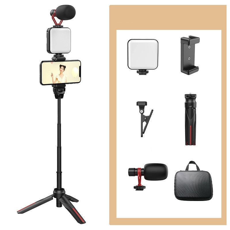 Téléphone mobile Live Selfie Stick Rill Light Tripod