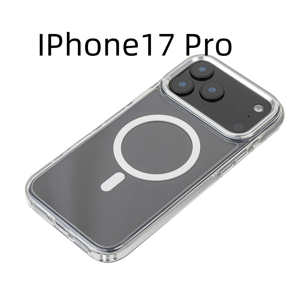 Aspiration magnétique Applicable 17ProMax Cas de téléphone transparent