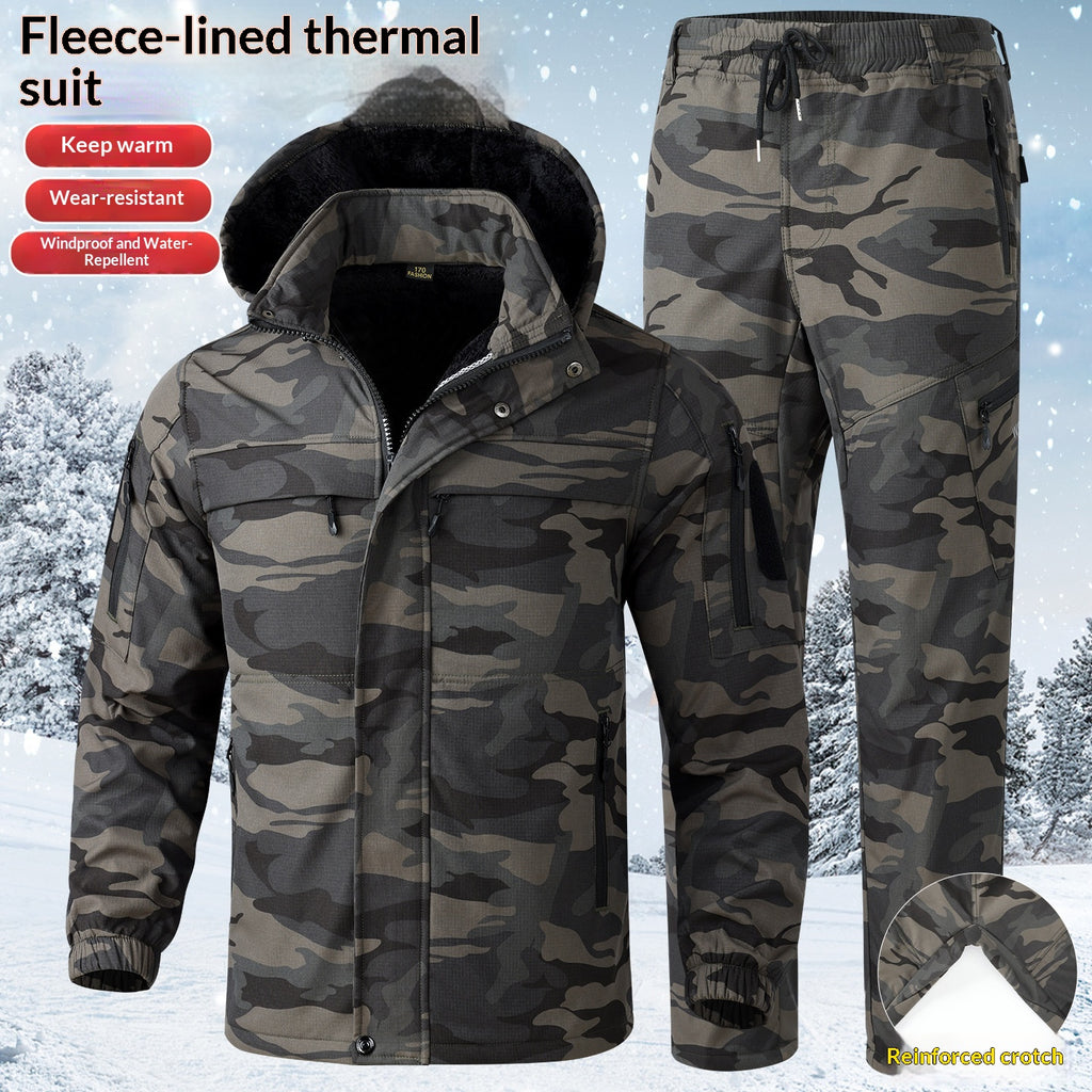 Veste et pantalons de brise-vent doublés de polaire pour hommes