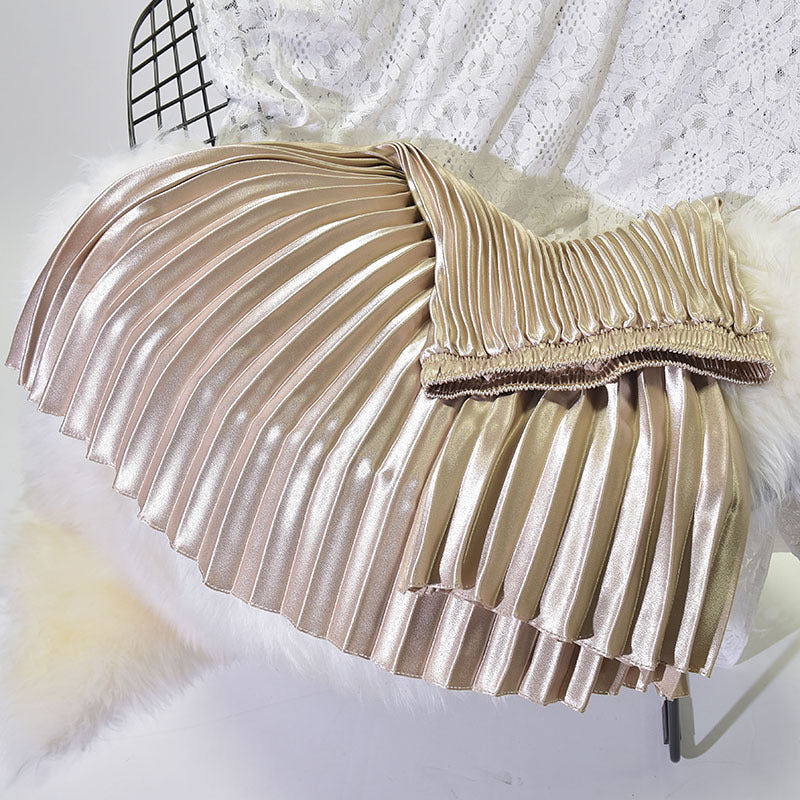 Jupe plissée Jupe Printemps et Été High Waist Mode rétro