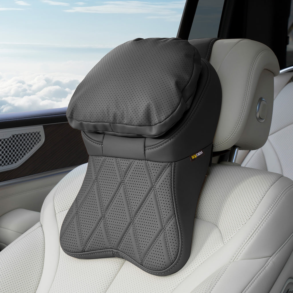 Porte-tête en cuir résistant aux taches de voiture Oreiller Coussin de soutien pour la conduite