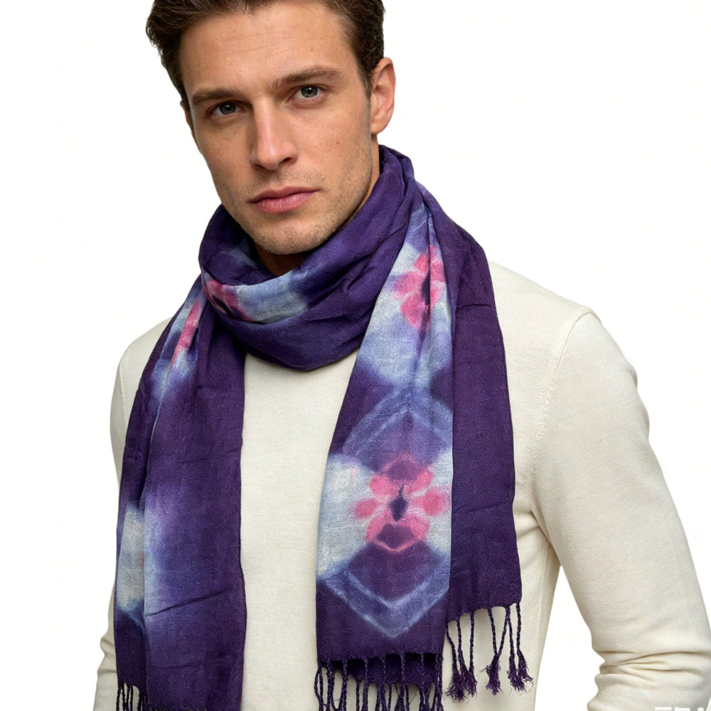 2pcs Lilac Purple Tassel Scarf
