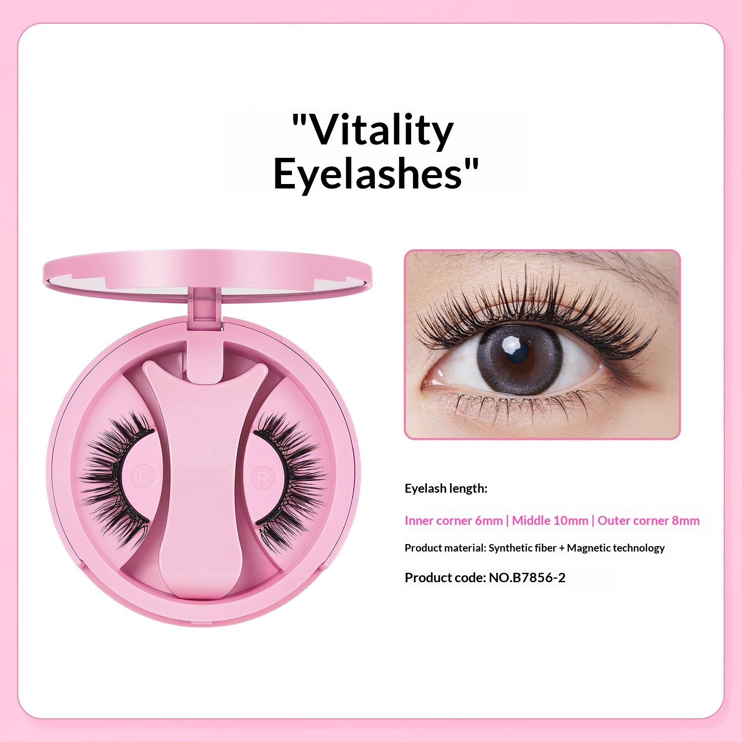 Faux cils magnétiques avec boîtier intégré parfait pour les looks de maquillage euro-américains