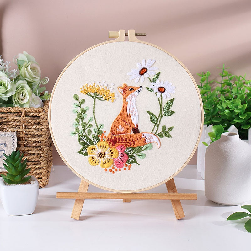 Broderie à la main Matériau de l'emballage écureuil Chouette Fox Elk de chat