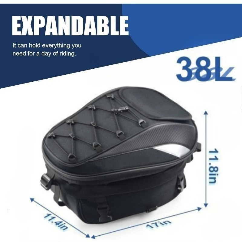 Siège arrière de moto Tail Bag Bagage de moto Sac à dos de rangement de casque gris