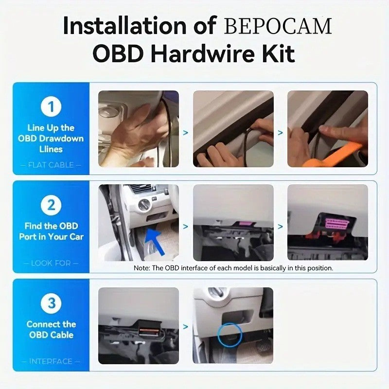 OBD Smart Parking Surveillance Cable for Dashcams