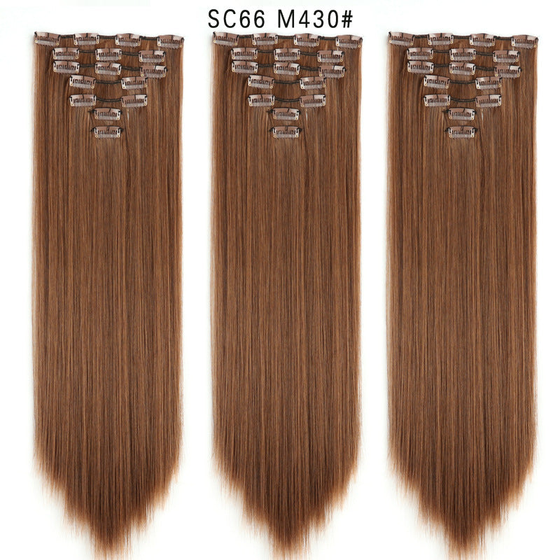 16 Carte Sept-pièces Coiffure Perruque Beauté Chimique Perruque Ensemble de Perruque Cheveux Extension
