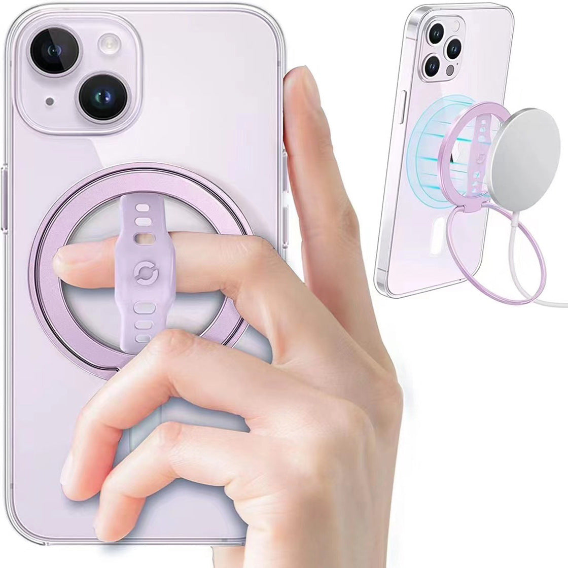 Support de téléphone mobile avec charge magnétique sans fil