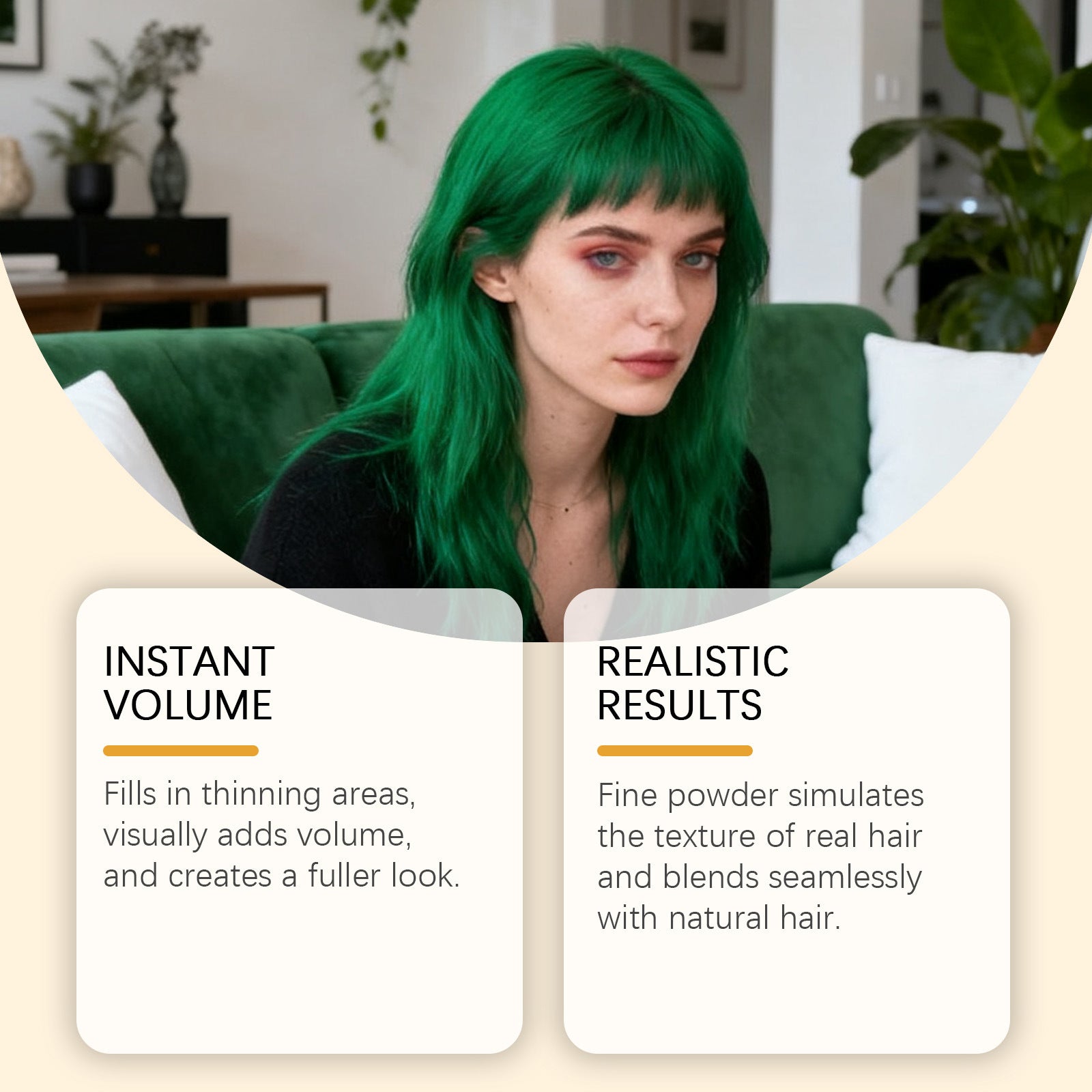 Vaporisateur de cheveux temporaire vert pour un look élégant avec une couleur uniforme naturelle qui dure