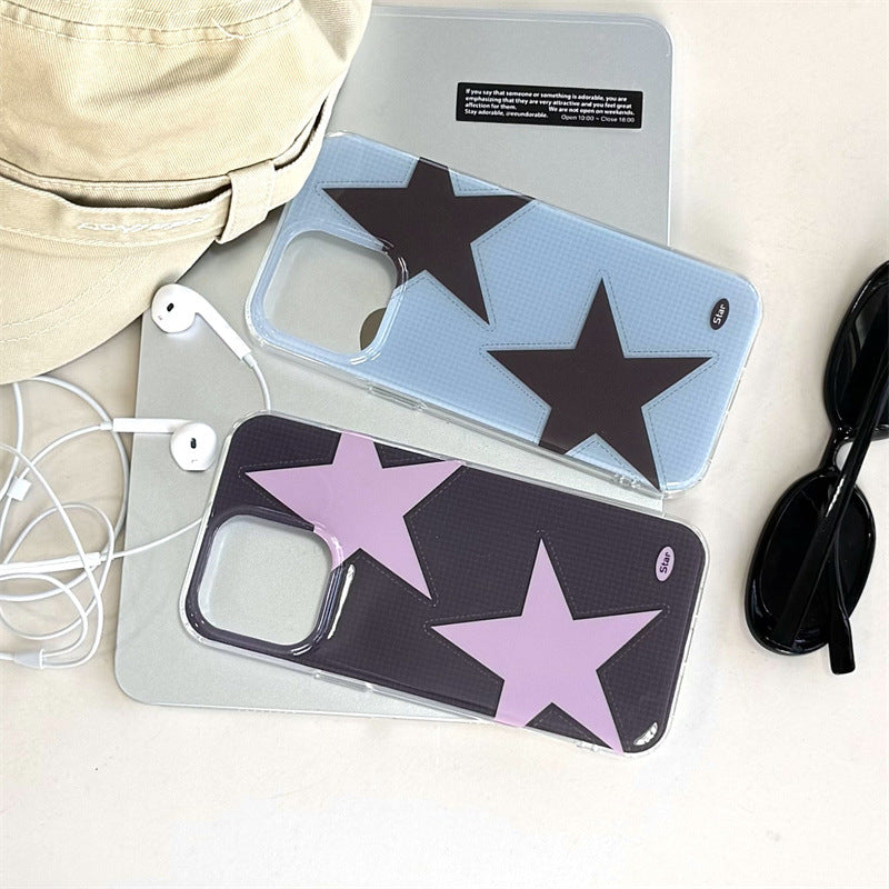 Cas de téléphone casual Star couleur contrastante
