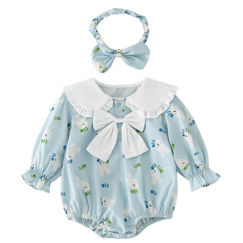 Robe bleue avec manches longues Onesie Girls