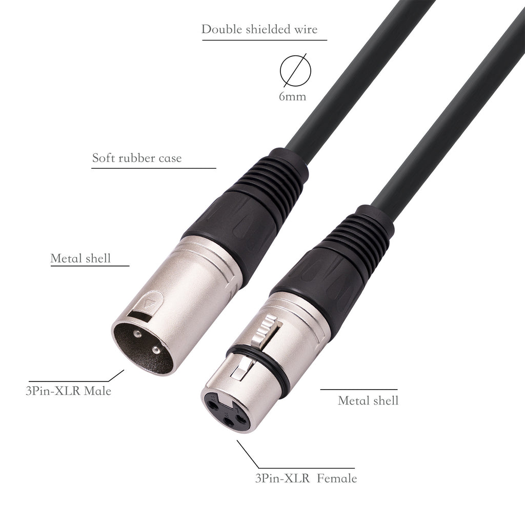 Câble audio de microphone de canon à balance complète