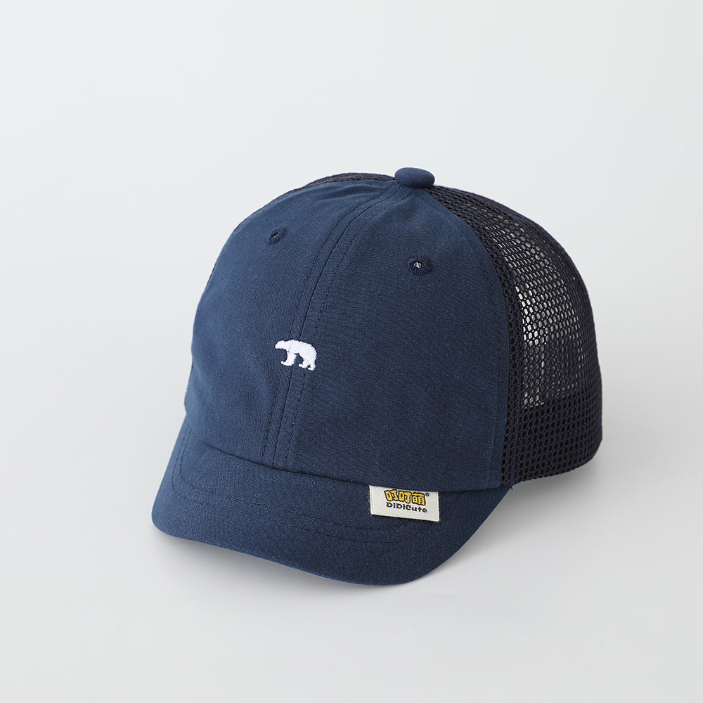Casquette de baseball brodée en maille simple d'ours pour enfants - Mignon et style frais Baby Breathabl