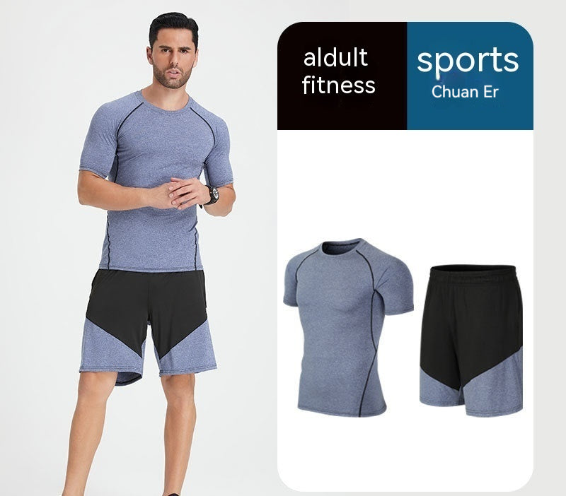 Fitness Suit Homme Running Night Running Sports Séchage rapide Cinq-pièces Foo