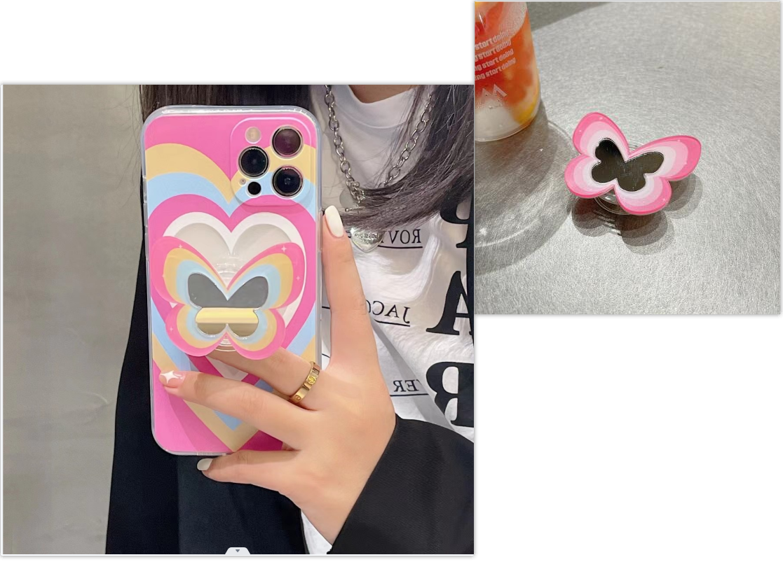 Couleur Butterfly Stand Silicone Phone Case