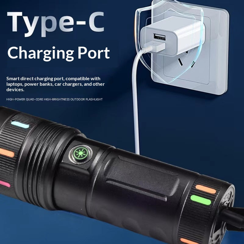 Lampe de poche laser blanche en alliage d'aluminium