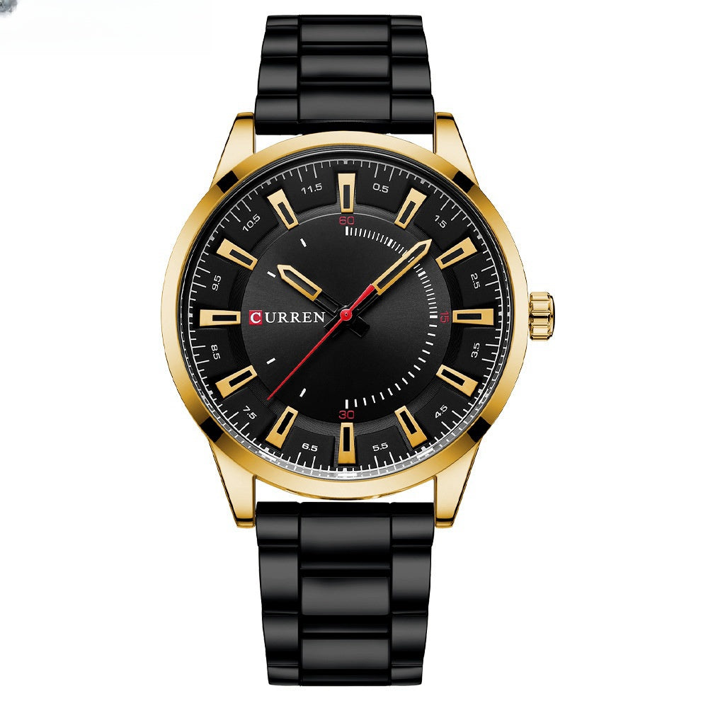 Montres d'affaires pour hommes Fashion simple en acier Ceinture homme imperméable Montres de quartz pour hommes
