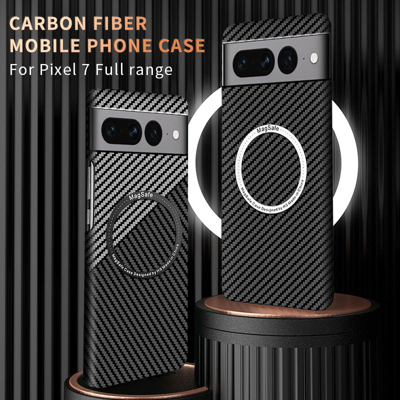 Boîtier de téléphone magnétique sans fil chargeur PC Carbon Fibre Pattern
