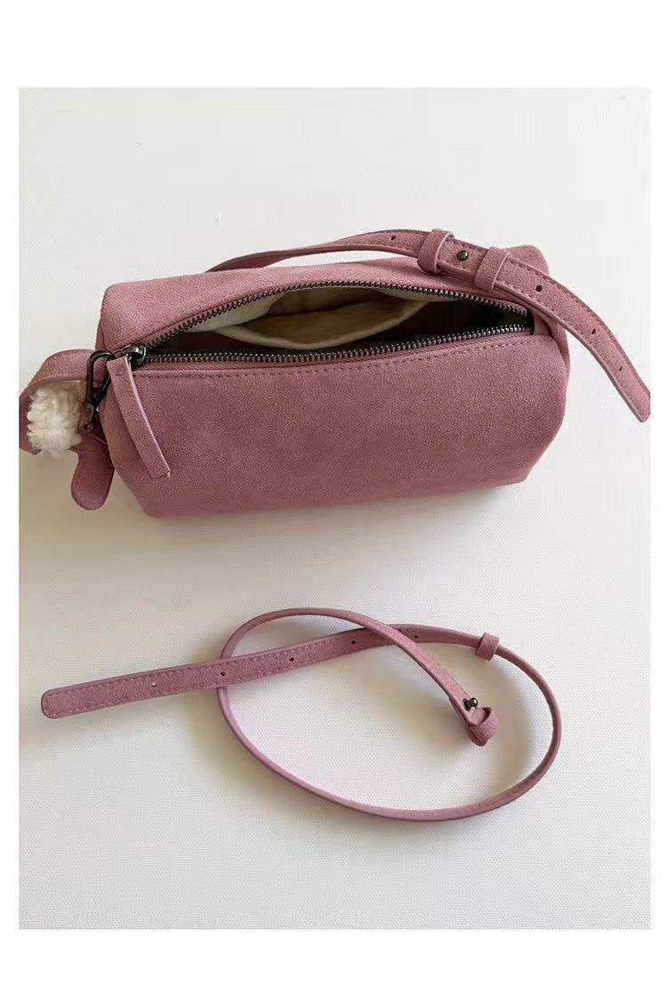 Solid Color Suede Soft-surface Versatile Women's Shoulder Bag