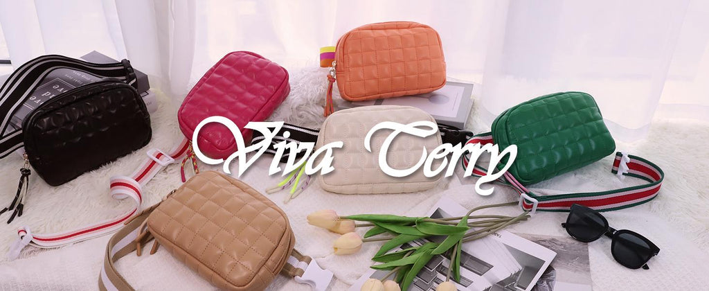 Viva Terry Women's Quilted Waist Pack Small Puffy Sports Bag Bracelet réglable idéal pour Ru