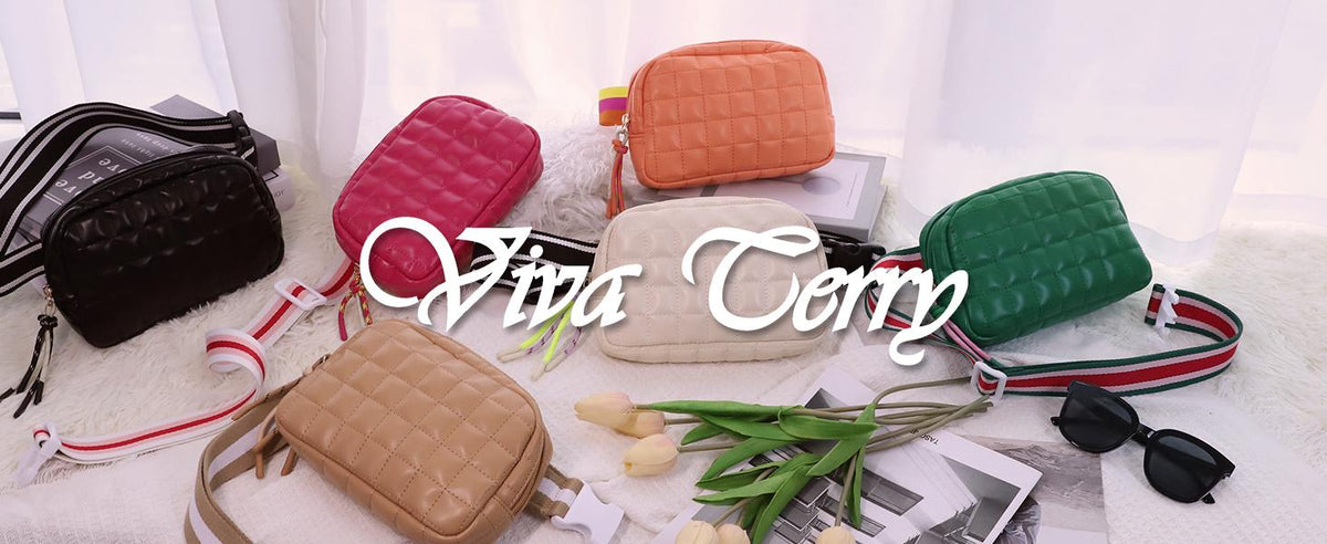 Viva Terry Women's Quilted Waist Pack Small Puffy Sports Bag Bracelet réglable idéal pour Ru