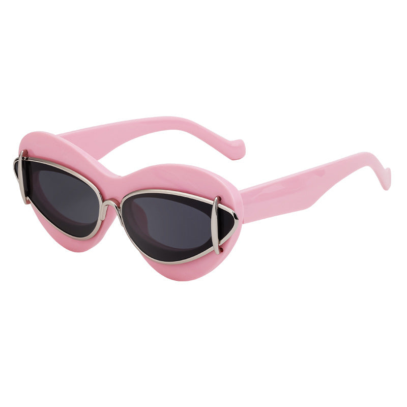 Lunettes de soleil Cat-Eye de mode européenne et américaine pour femmes conduite Internet Célébrité Même