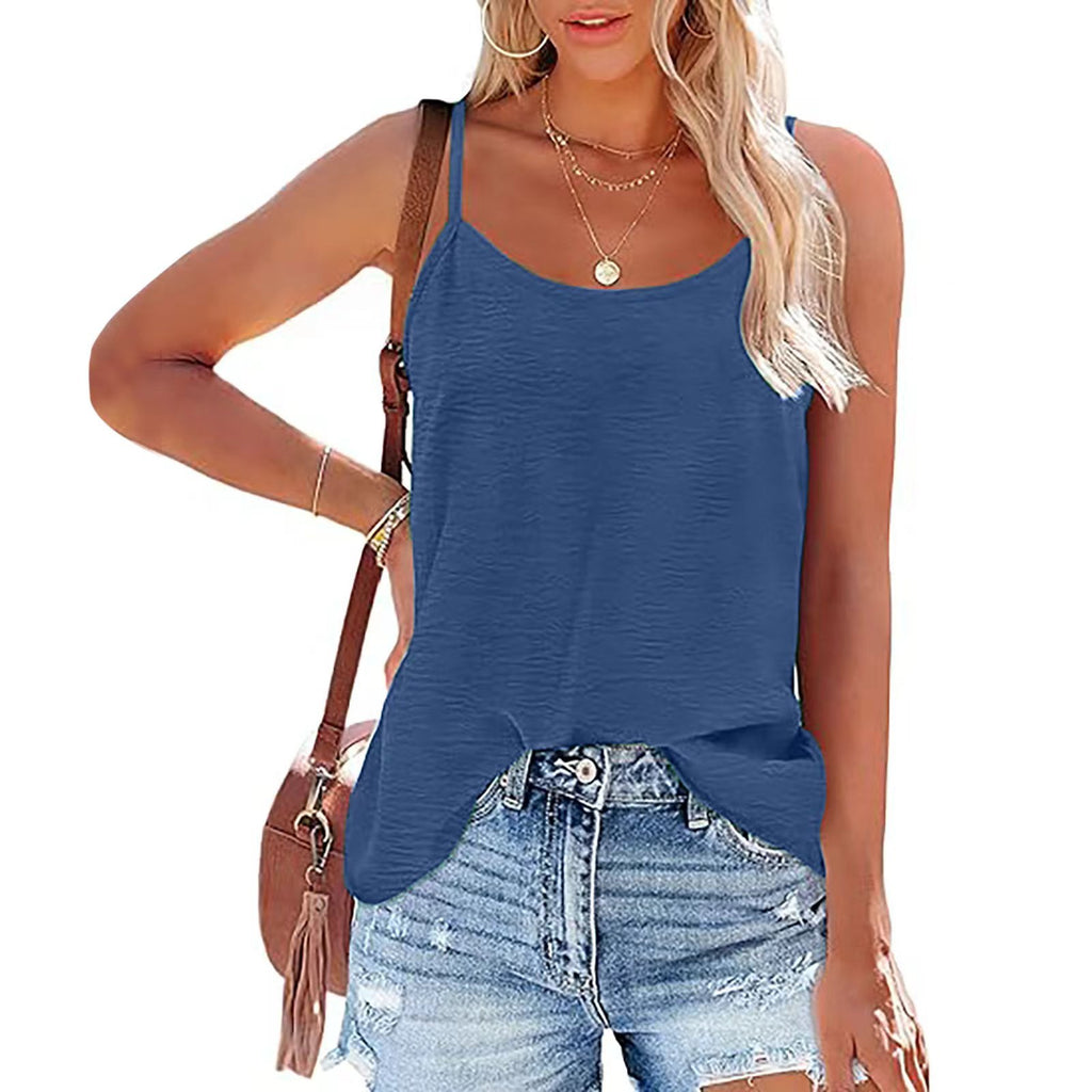Femmes Solid-Color Ice-Silk rided Backless Boitier Top
