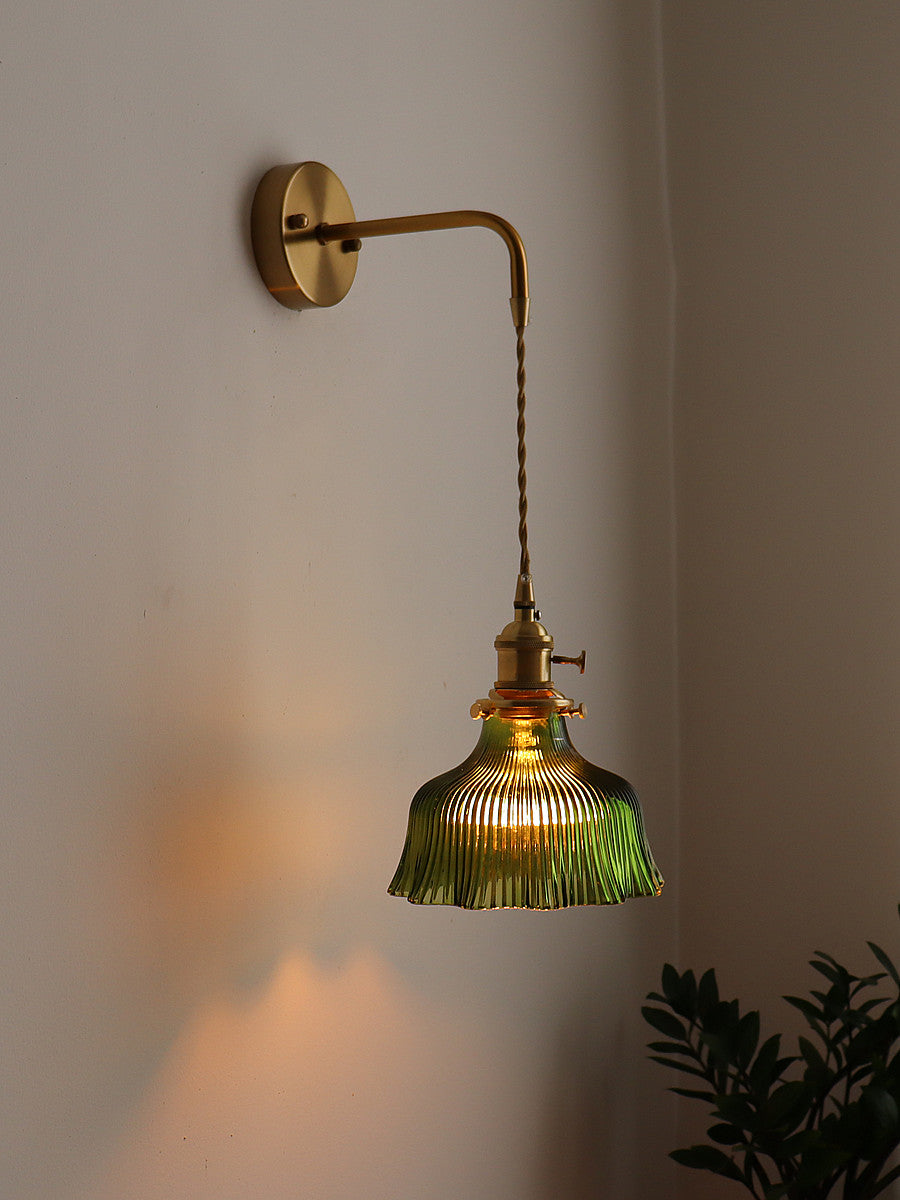 Lampe murale en verre de laiton Chambre simple