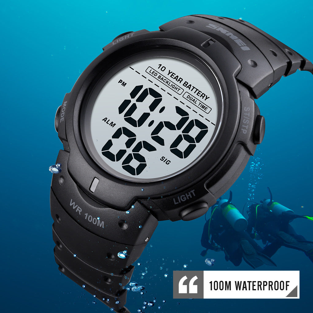 Homme Waterproof Outdoor Sports Multifonctionnel Led Electronic Watch