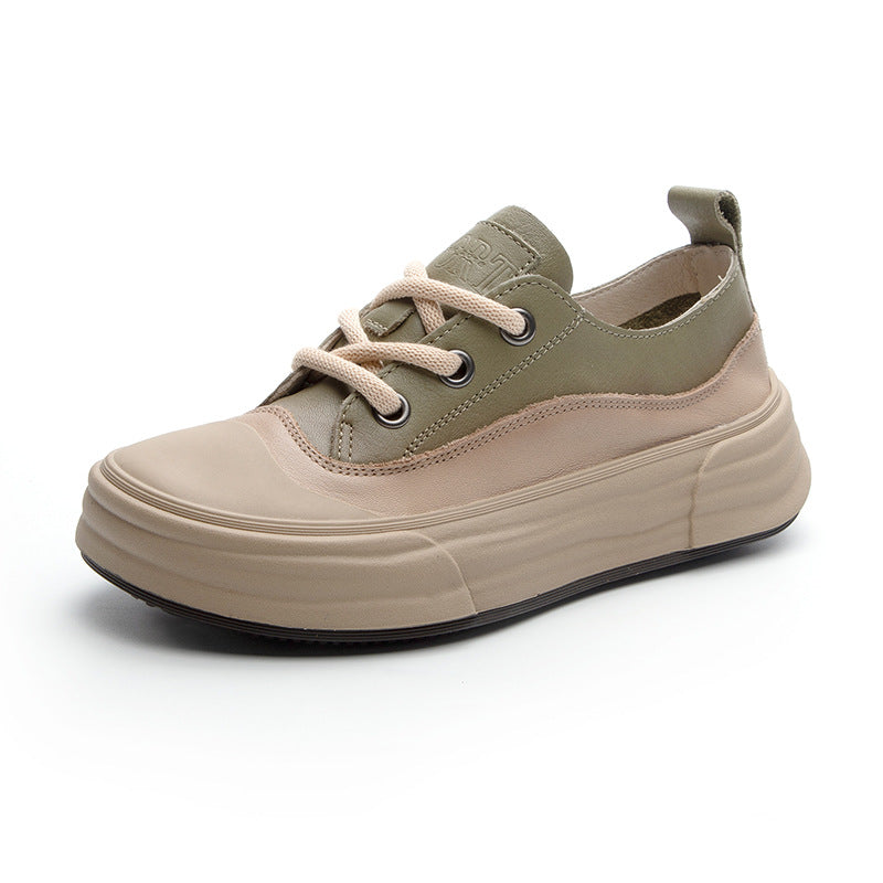 Sneakers en cuir décontracté de mode femme